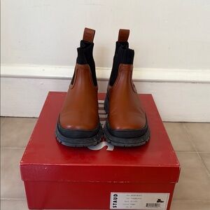 Staud Bow lug-sole leather sock Boots